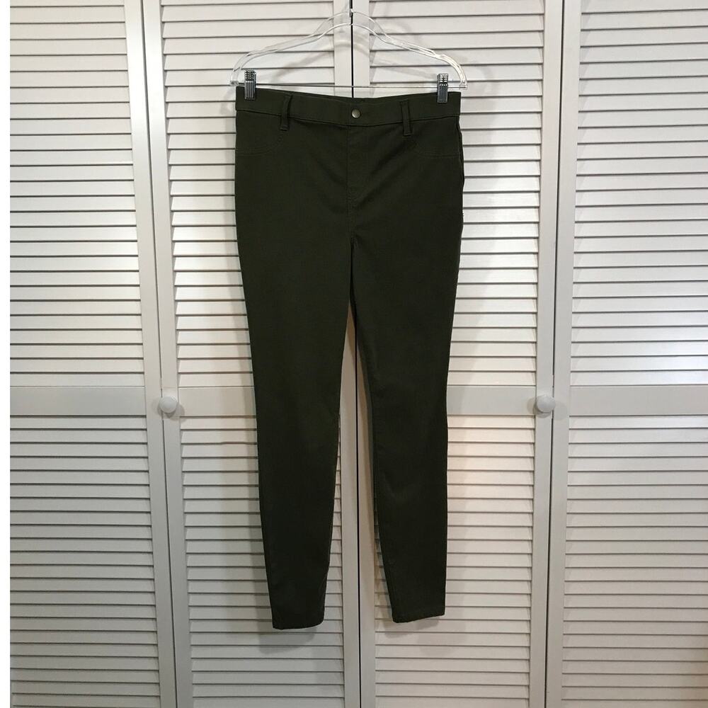 Time and Tru Womens High Rise Core Jeggings L Olive Green Skinny Pants